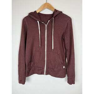 Vuori Womens Halo Hoodie Sweatshirt 2.0 Elderberry Maroon Full Zip XS READ